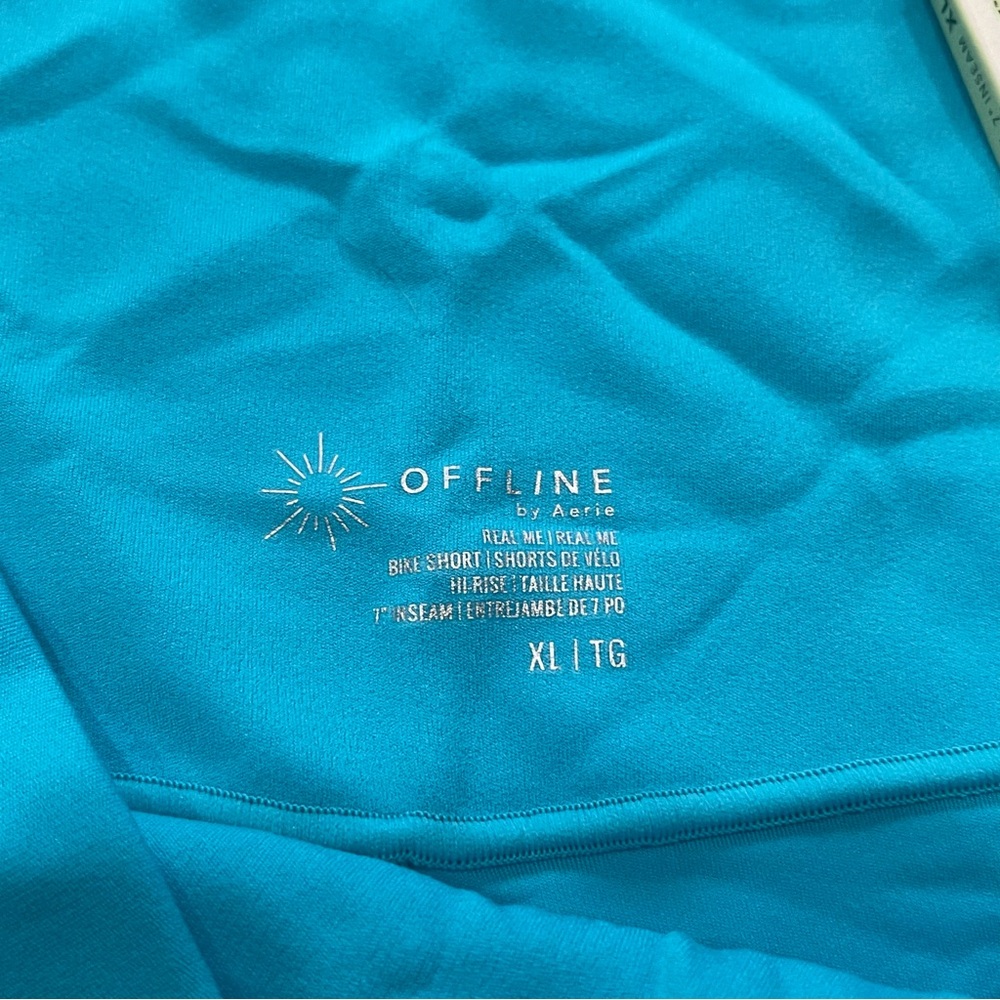 Offline By Aerie Blue Street Bike Shorts XL High Rise 7" Inseam New T1 - Picture 3 of 8